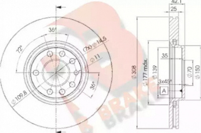 R BRAKE 78rbd29061 -  Тормозной диск